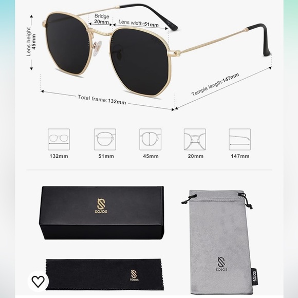 Sojos | Hexegonal Sunglasses - Picture 2 of 4